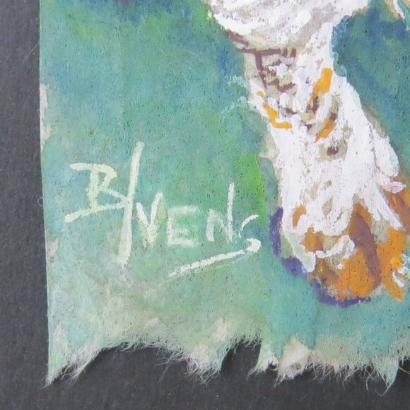 Original Art Hand Painted Tea Bag Art, Spaniel Dog, Artist Signed B. Vens - Picture 4 of 8